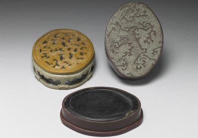 图片[2]-She inkstone of “Taiji (the great ultimate)”, with songhua inkstone box, Qing dynasty, 17th-18th century-China Archive